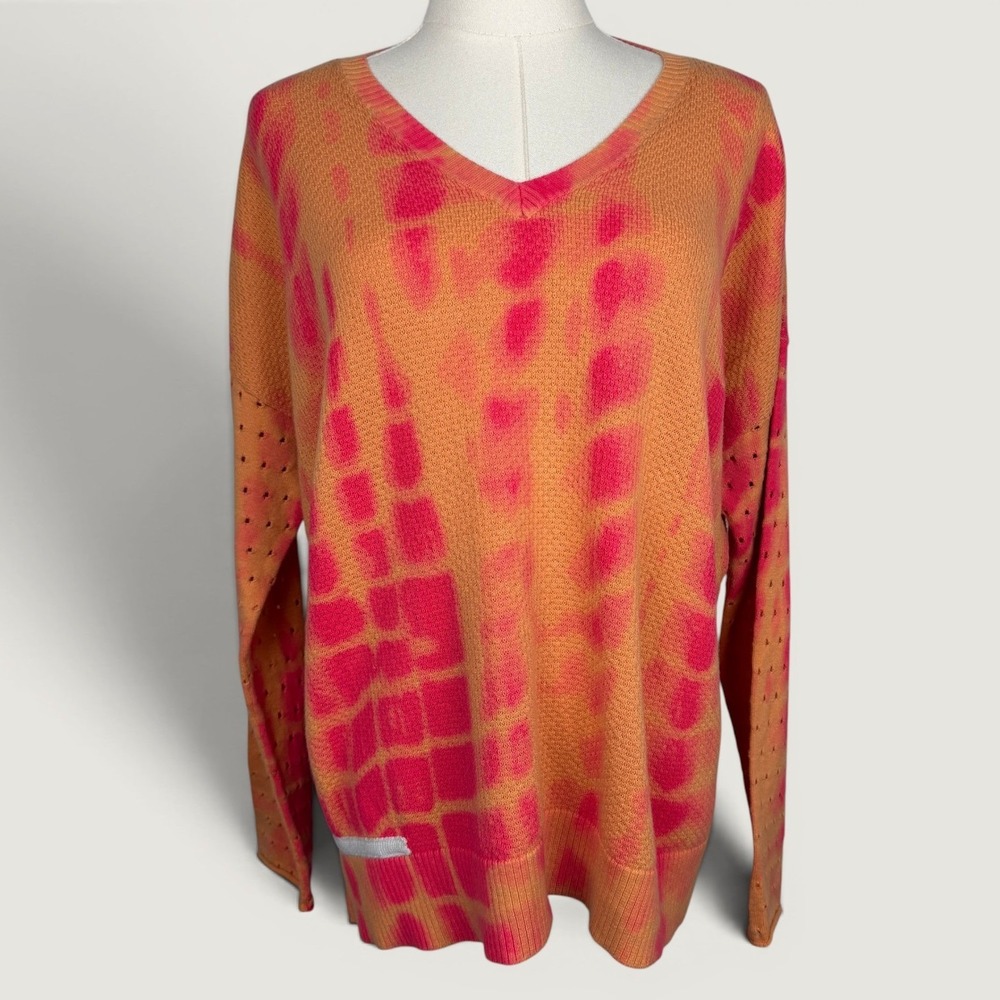 Lisa Todd Rise Above Sweater Boho Eclectic Tie Dye Cotton‎ Art To Wear Size L